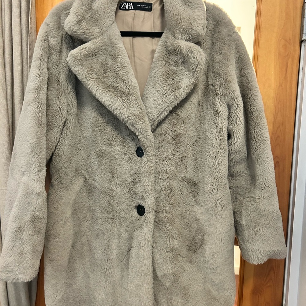 Zara Women's Tan Teddy Jacket